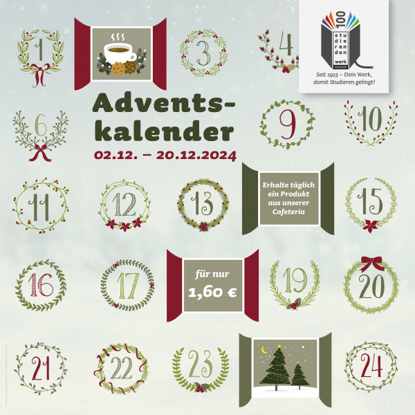 Adventskalender in unseren Cafeterien!